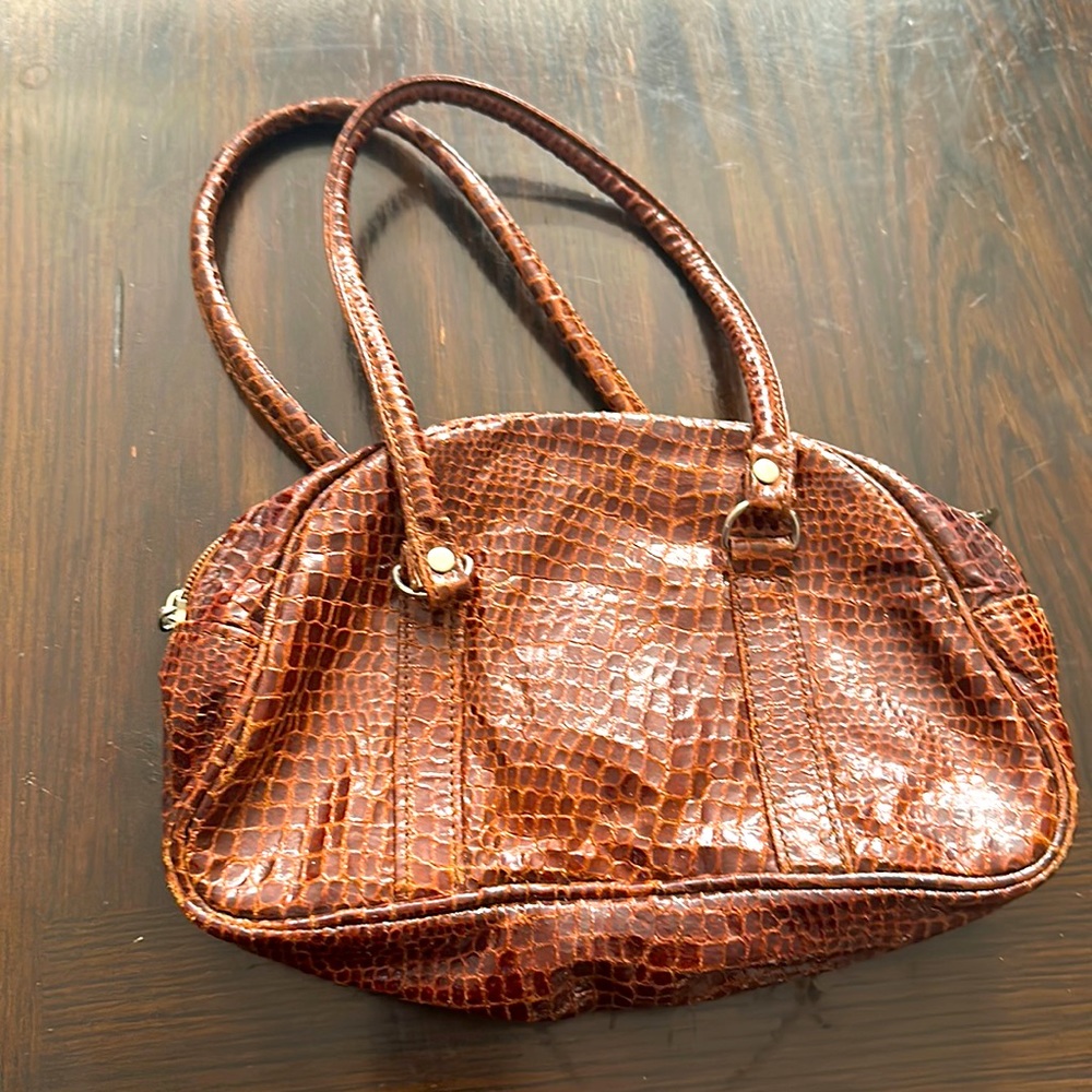 Steve Madden Croc look small handbag double zip small/ medium size